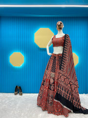 PRINTED AND  KODI LACE LEHENGA CHOLI WITH DUPATTA