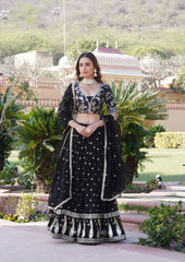 Faux Blooming embroidered with shimmering sequins Lehenga Choli Set