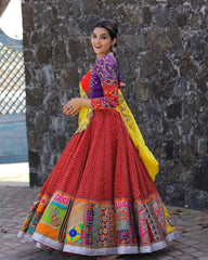 Red classy Lehenga Choli With Real Mirror Work