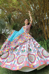 Multi Colour Lehenga With Real Mirror Work