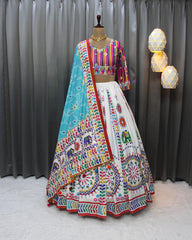 Multi Colour Lehenga With Real Mirror Work