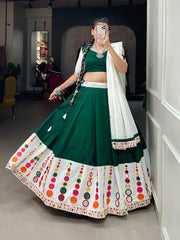 Pure Cotton Embroidery work with Original Mirror Work Lehenga Set