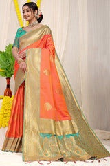 Pure silk handloom saree with Pure copper Jari  work