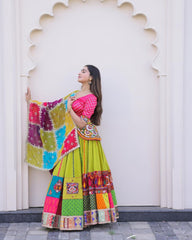 Multi Colour Lehenga With Real Mirror Work