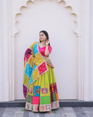 Multi Colour Lehenga With Real Mirror Work