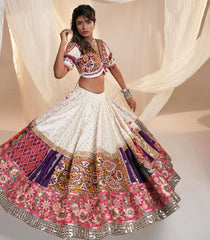 White Butter Silk Heavy Flair Lehenga Choli Set