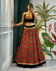 Cotton Printed with Gota patti Lehenga Choli Set