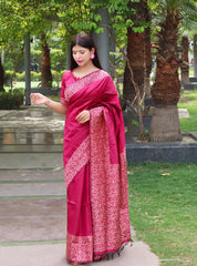 Soft Ikkat Cotton Saree with Traditional Weaving Pattern