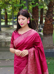 Soft Ikkat Cotton Saree with Traditional Weaving Pattern