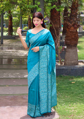 Soft Ikkat Cotton Saree with Traditional Weaving Pattern