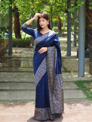 Soft Ikkat Cotton Saree with Traditional Weaving Pattern