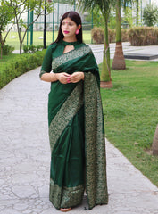 Soft Ikkat Cotton Saree with Traditional Weaving Pattern