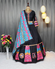 Trending  Black Heavy Flair Lehenga Choli Set