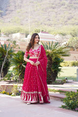 Faux Blooming embroidered with shimmering sequins Lehenga Choli Set