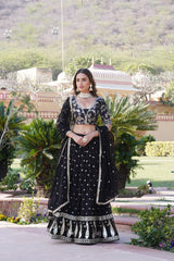 Faux Blooming embroidered with shimmering sequins Lehenga Choli Set