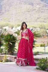 Faux Blooming embroidered with shimmering sequins Lehenga Choli Set