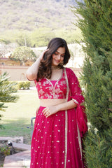 Faux Blooming embroidered with shimmering sequins Lehenga Choli Set