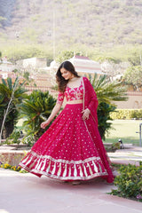 Faux Blooming embroidered with shimmering sequins Lehenga Choli Set