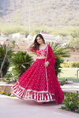 Faux Blooming embroidered with shimmering sequins Lehenga Choli Set