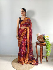 1-Min Ready To Wear Chiffon Silk Saree