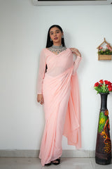 1- Min Ready to Wear Georgette Silk Saree