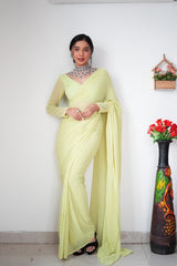 1- Min Ready to Wear Georgette Silk Saree