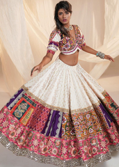 White Butter Silk Heavy Flair Lehenga Choli Set