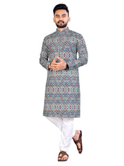 Beautiful desi boy look with this timeless Multicolour men’s kurta and payjama.