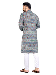 Beautiful desi boy look with this timeless Multicolour men’s kurta and payjama.