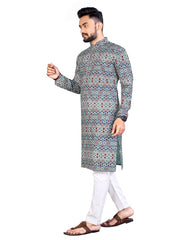 Beautiful desi boy look with this timeless Multicolour men’s kurta and payjama.