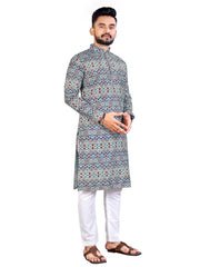 Beautiful desi boy look with this timeless Multicolour men’s kurta and payjama.