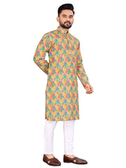 Beautiful desi boy look with this timeless Multicolour men’s kurta and payjama.